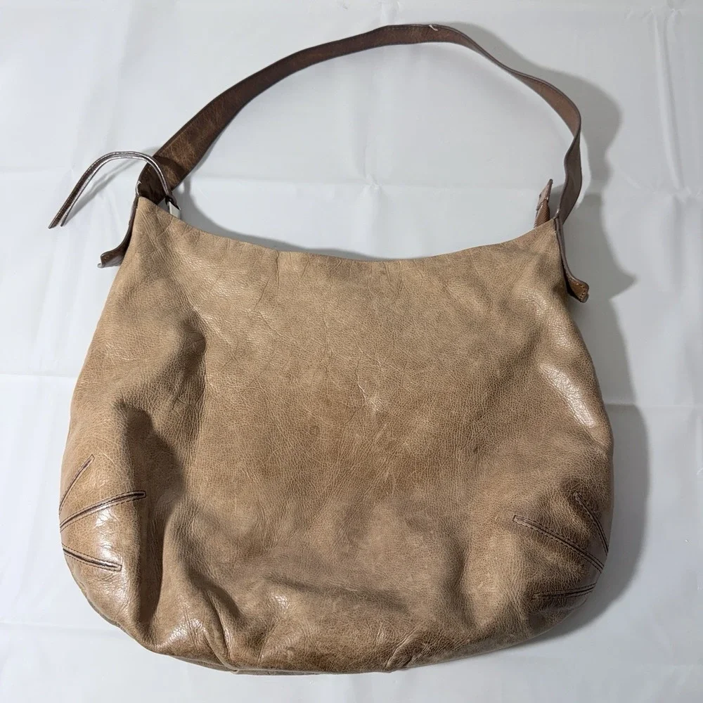 Hobo International Delilah Leather Shoulder Bag Tan Y2k Slouch
